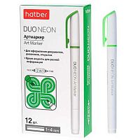 Маркер текст. ХАТ "Duo Неон" 088698 зелёный,двухстор.,1мм/4мм