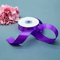 Лента 2,5см*22,85м атласная тёмно-сиреневая Микрос ч37752