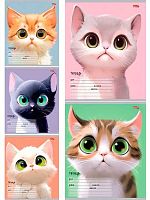 Тетрадь 12л. (линейка) Проф-Пресс Profit "Мультяшный котик" 12-5573 цв.мел.обл.,асс.