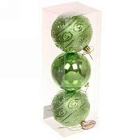 Игрушка ел. "Шар 8см" (3шт) "Микс фактур" салатовый 201-1293