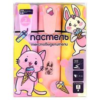 Маркер текст. ФЕНИКС "Сладкоежки" 69648(ванил.,розов.,сирен.) скошен.