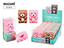 Точилка с контейнером 1отв. MAZARI "Teddy bear" M-3031 пластик,асс.