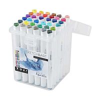 Маркеры д/скетчинга аквар. 36цв. BV "SKETCH&ART" 22-0170 двухст.,клин./кисть,1-7мм,пластик.пенал