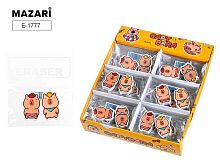 Набор ластиков MAZARI "Капибары" E-1777 (2шт) фигурн.,термопласт.резина,ОПП-уп.