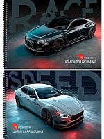 Альбом для рис.48л. Проф-Пресс спираль "Чёрно-белый автодуэт" А48-8235 твин-лак,бл.-офсет,асс.