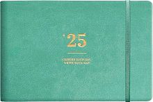 Еженедельник 2025г. А6  64л. INFOLIO кож.зам. "Pastel" I1580/green зелёный,тв.обл.,резинка,тисн.фоль