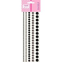 Стразы декор. самокл. deVENTE 8002558 чёрный бриллиант,жемчужный,акрил.,круглые,5разм.,115шт