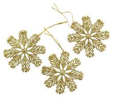 Подвесное новогоднее украшение "Снежинки" 8*8см (3шт) 271615