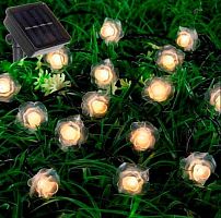 Гирлянда д/сада "Нежный цветок" 5м,20л.,8 реж.,LED,чёрн.пров.,белый,тёплый белый 732-181