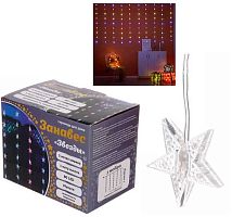 Гирлянда д/дома Занавес "Звёзды" 725-0038 ш3*в1м,80л.,LED,прозр.пров,8реж,мультицвет
