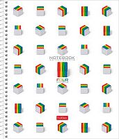 Бизнес-блокнот А5 120л. ХАТ тв.обл., спираль "Four Deviders" 32342 лам.софт-тач,4цв.разд.,многоур.пе