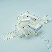 Бант-шар 5см Микрос ч15673 белый,золотая полоса