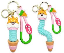 Брелок д/ключей INTELLIGENT "Корги-эскимо" DK-336 резина/пластик,с карабином,кольцом,петлей,9см