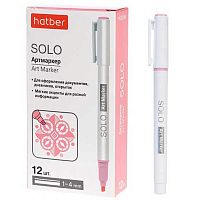 Маркер текст. ХАТ "Solo Пастель Лилия" 088694 розовый,двухстор.,1мм/4мм