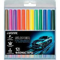 Фломастеры 12цв. deVENTE "Super Turbo" 5081631 вент.колп.,пластик.блист.