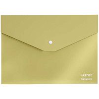 Папка-конверт на кнопке А4 deVENTE "sigNATURE" 3072510 оливковая,пластик.,350мкм,фактура"ткань"