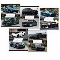 Тетрадь 12л. (линейка) ALINGAR "Люксовые авто" AL10024 мел.карт.,асс.