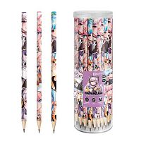 Карандаш ч/гр. ФЕНИКС "Аниме с котиками" 70175 HB,трёхгр.,светл.дерев.,асс.,пэт-тубус