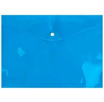 Папка-конверт на кнопке А4 Darvish DV-15838BL синяя,прозрачн.,160мкм