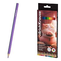 Карандаши пластик. 12цв. EK "Prima Cat" 65010 шестигран.,к/к,е/подвес