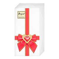Салфетка бум. Bouquet Original de Luxe "Подарок с любовью красный" 25302 (20шт),2-х сл.,33*33см
