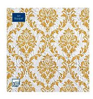 Салфетка бум. Bouquet Original de Luxe "Royal золото на белом" 25322 (20шт),2-х сл.,33*33см