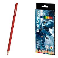 Карандаши пластик. 12цв. EK "Techno Dino" 65013 шестигран.,к/к,е/подвес