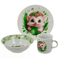 Набор посуды Daniks "Ёжик" 362-298/501736 керамика (тарелка 17,5см,салатник 15см,кружка 230мл)