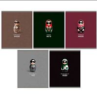 Тетрадь 48л. (клетка) ЭКСМО Premium "Russhian doll" ТКМФ489797 мат.текст.лам.,тисн.фольг.