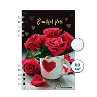 Блокнот ПС 120л. "Роза 1" А6 спираль Бг120/23-1