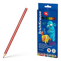 Карандаши пластик. 12цв. EK "Jolly Friends" 61798 шестигр.,грифель 3мм,к/к,е/подвес