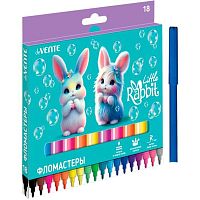 Фломастеры 18цв. deVENTE "Little Rabbit" 5082626 вент.колп.,к/к/подвес