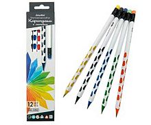 Карандаш ч/гр. с ласт. INTELLIGENT Jooydoo "Белый" QD-3302 HB,трёхгр.,с анатом.выемками,заточ.