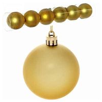 Игрушка ел. "Шар 6см." (6шт) матовые золотые 183-885