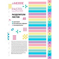Разделитель листов пластик. А5 deVENTE "Пастель" 3051519 цветовой,алфавитный,английский алфавит (20ш