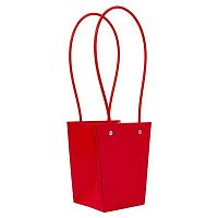 Сумка-кашпо Микрос ч37870 красная,картон,15,5*37см,с ручками 13*9,5см