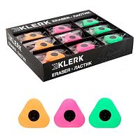 Ластик КЛЕРК "Calligraphic" 211850 треуг.,каучук 35*35*8мм,пласт.держ.,асс.