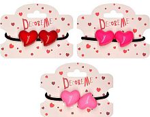 Резинка д/волос АЛЬТ "Парочка сердечек" 2-712/25 1шт., 3цв.