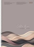 Тетрадь 96л. (клетка) А4 ХАТ спираль "Кофейный муар" 35489 обл.с карм.,перфор.на отрыв