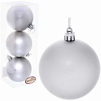 Игрушка ел. "Шар 7см." (3шт) матовый серебро 183-905