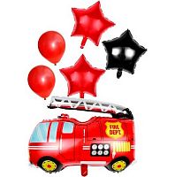 Набор шаров (6шт) "Пожарная машина" 359-0506 латекс,фольг.,24см/74см/45см