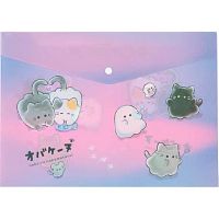 Папка-конверт на кнопке А4 deVENTE "Ghost Meow" 3079601 мат.п/прозр.с рис.,пластик.180мкм