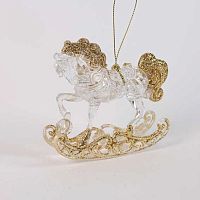 Игрушка ел. ЛЬДИНКА Символ года 2026 "Лошадка" 231400 акрил,золото,11см