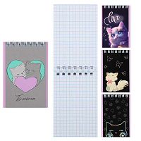 Блокнот А7  40л. КОКОС спираль "Котики" 261884 клетка,асс.