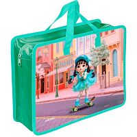 Папка пластик,с ручками А4 deVENTE "Chic City Girls" 8057625 с расш.10см,400мкм,молния