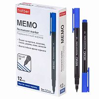 Маркер перм. ХАТ "Memo" 072613 синий,закругл.пиш.узел,1мм,к/к