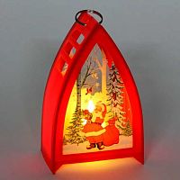 Сувенир с подсветкой НГ "Зимняя история" 196-0742 красный,9,5*14,5см