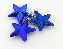 Подвесное украшение НГ ФЕНИКС "Звёзды синие" 81857 полистирол,(3шт.мат.+глянц.+глит.),8*8*8см