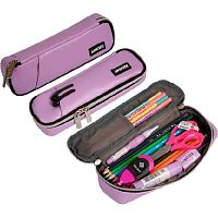 Пенал-косметичка deVENTE 220*60*40 "Private" 7023306 овальный,сиреневый, мат.кож.зам.