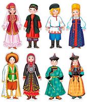 Комплект для оформления интерьера СФЕРА "Народы России" КБ-18033 А4 (8шт) со скотчем